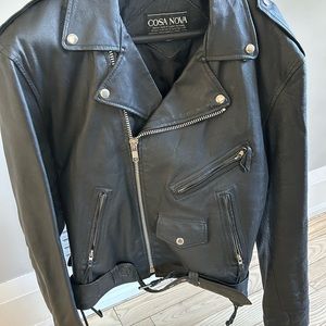 Vintage leather motorcycle jacket